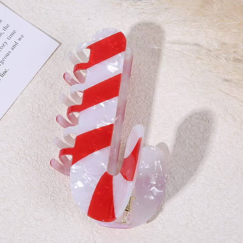Wholesale Christmas Gingerbread Candy Cane Hair Claw Clip Trendy Fashion Hair Accessory Gift