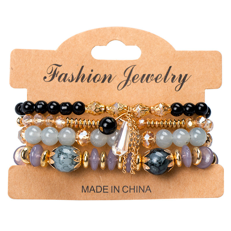 Wholesale Bohemian Multi-layered Crystal Temperament Exotic Fashion Bracelet