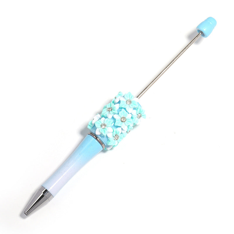 Wholesale Heavy Industry DIY Beadable Pen  Camellia Resin Rose Bead Pen