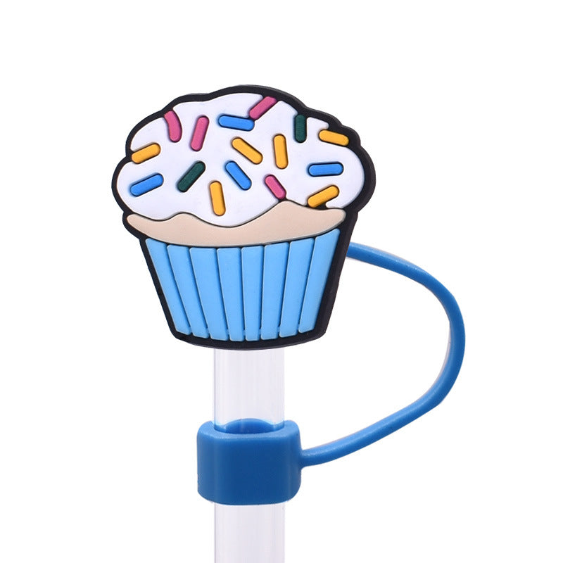 Wholesale  Random 100pcs/pack   Cute food internet celebrity straw cover  Straw Tube Cap