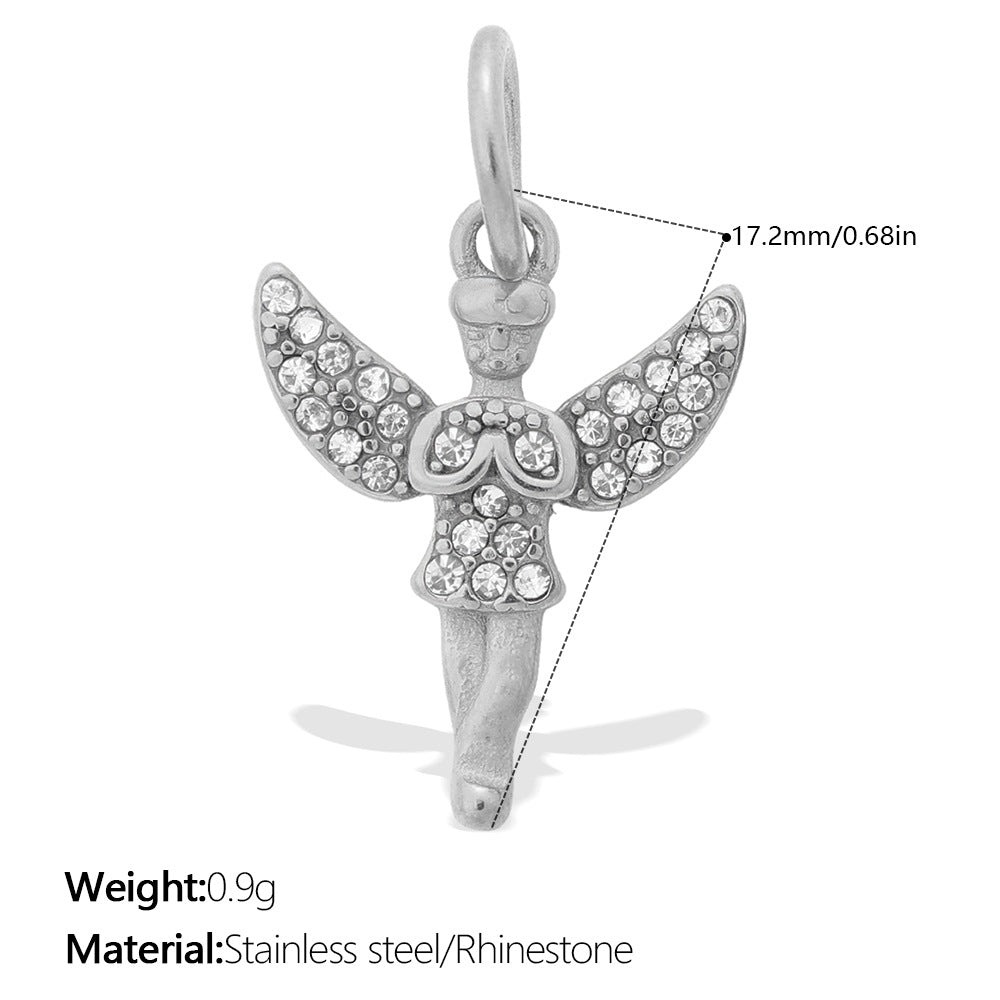 Wholesale Star Moon Angel Diamond Set Necklace Pendant Accessories