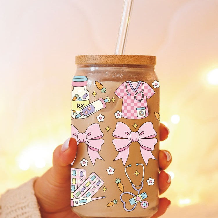 Wholesale Pink Nurses' Day   16oz Cup UV DTF Wraps