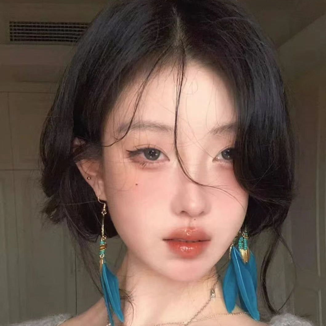 Wholesale Bohemian Long Feather Tassel Earrings