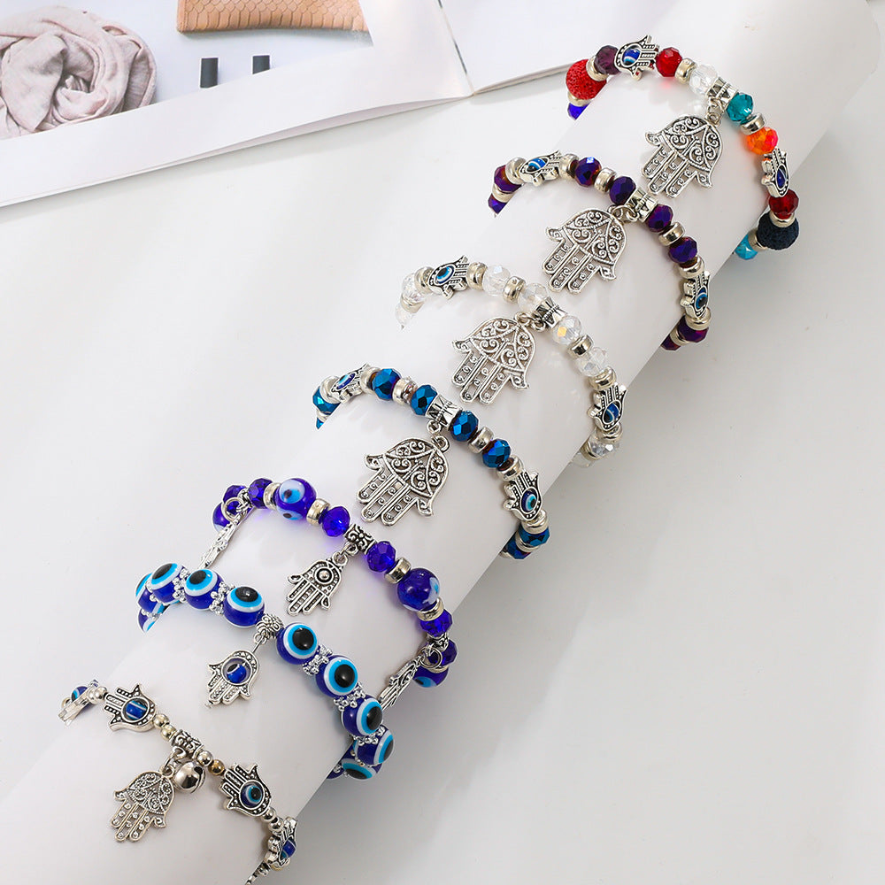 Wholesale Blue Devil Eye Resin Beads Bracelet
