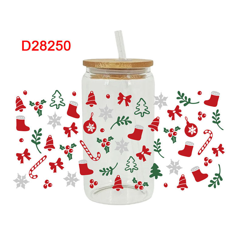 Wholesale Uv Transfer Sticker Glass Cup 16oz Cup UV DTF Wraps UV DTF Wraps