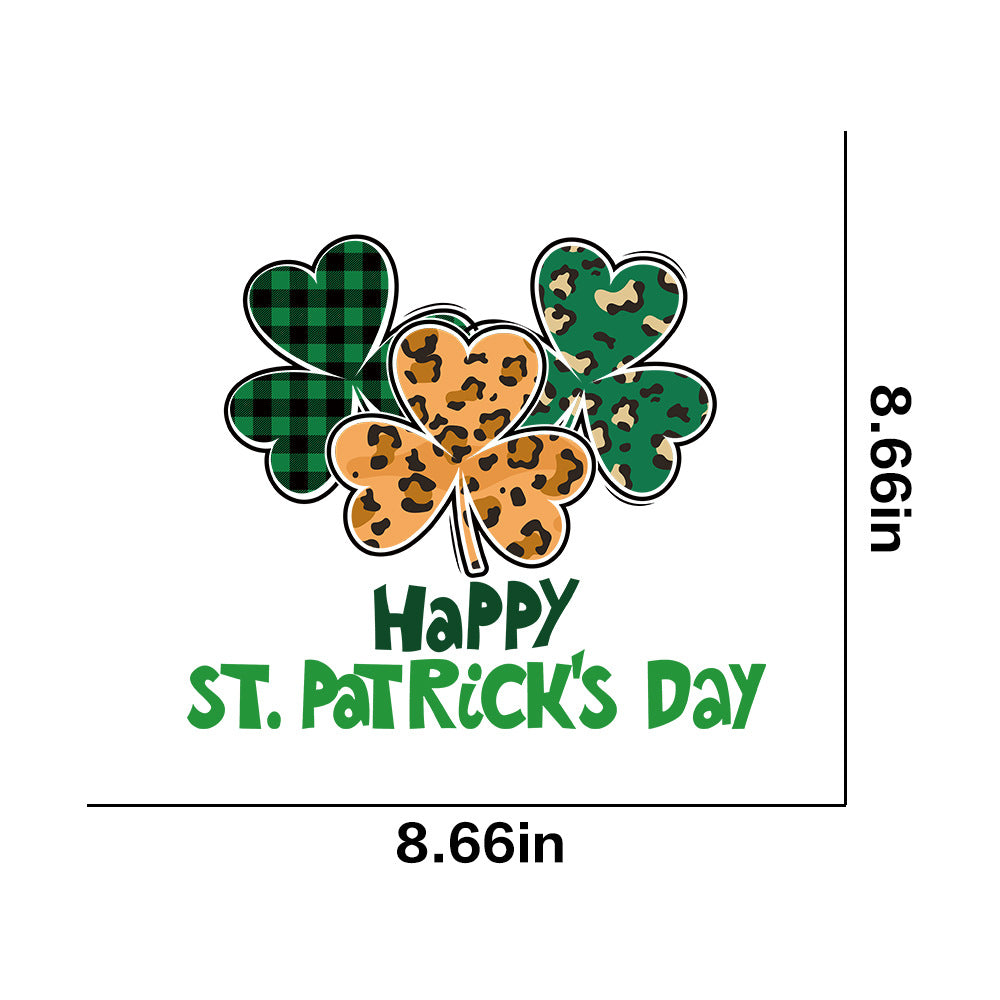 Wholesale 10pcs St. Patrick's Day Green Lucky Clover UV DTF Ready to Press Transfers Wraps