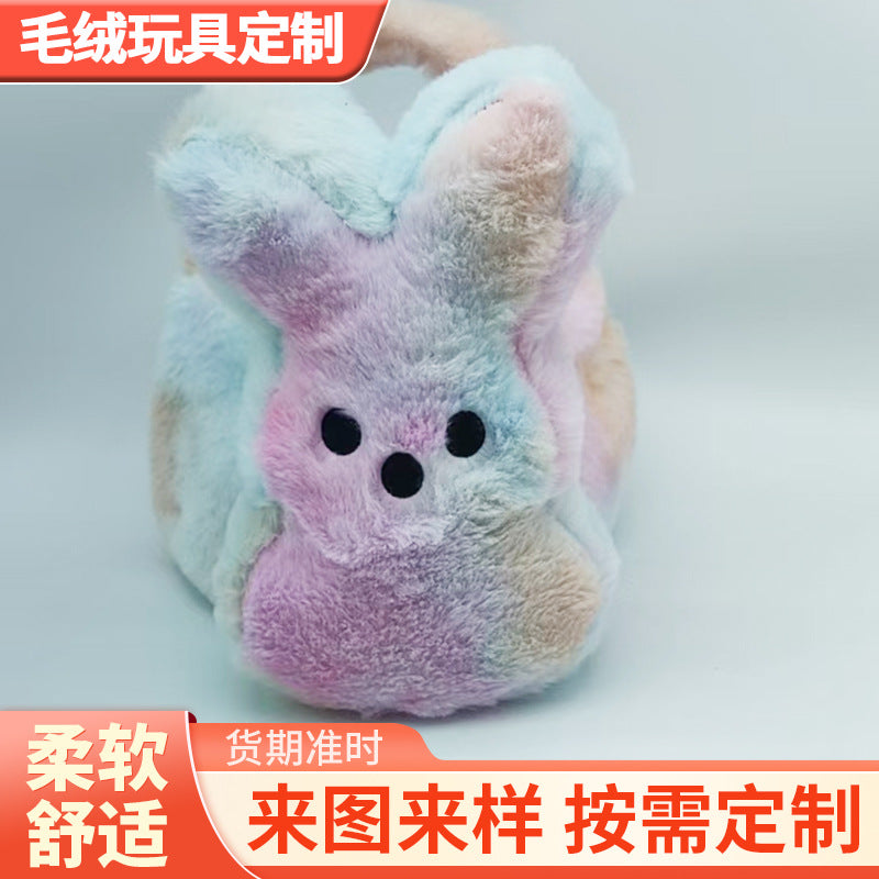 Wholesale Easter Basket Egg Decoration Plush Rabbit Tail Storage Basket