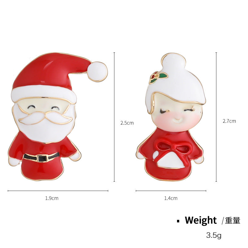 Wholesale Santa Claus Drop Oil Diamond  Necklaces