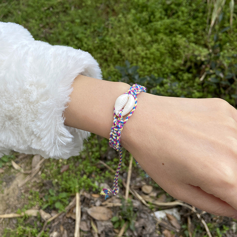 Brazalete trenzado de alambre de concha de concha al por mayor