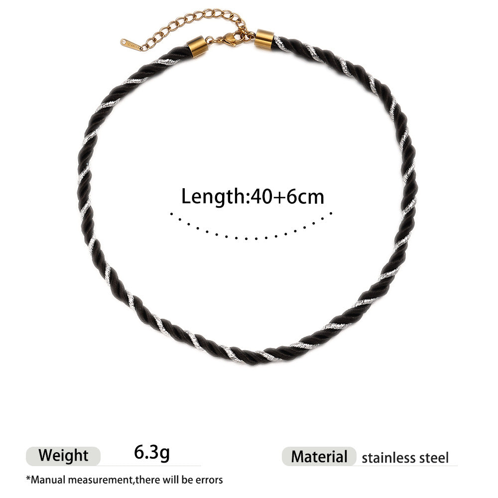 Wholesale Tyna European and American Light Luxury 18K Gold Stainless Steel Conch Sea Star Sun Thick Rope Necklace All-match Cross-border Trendy Jewelry
