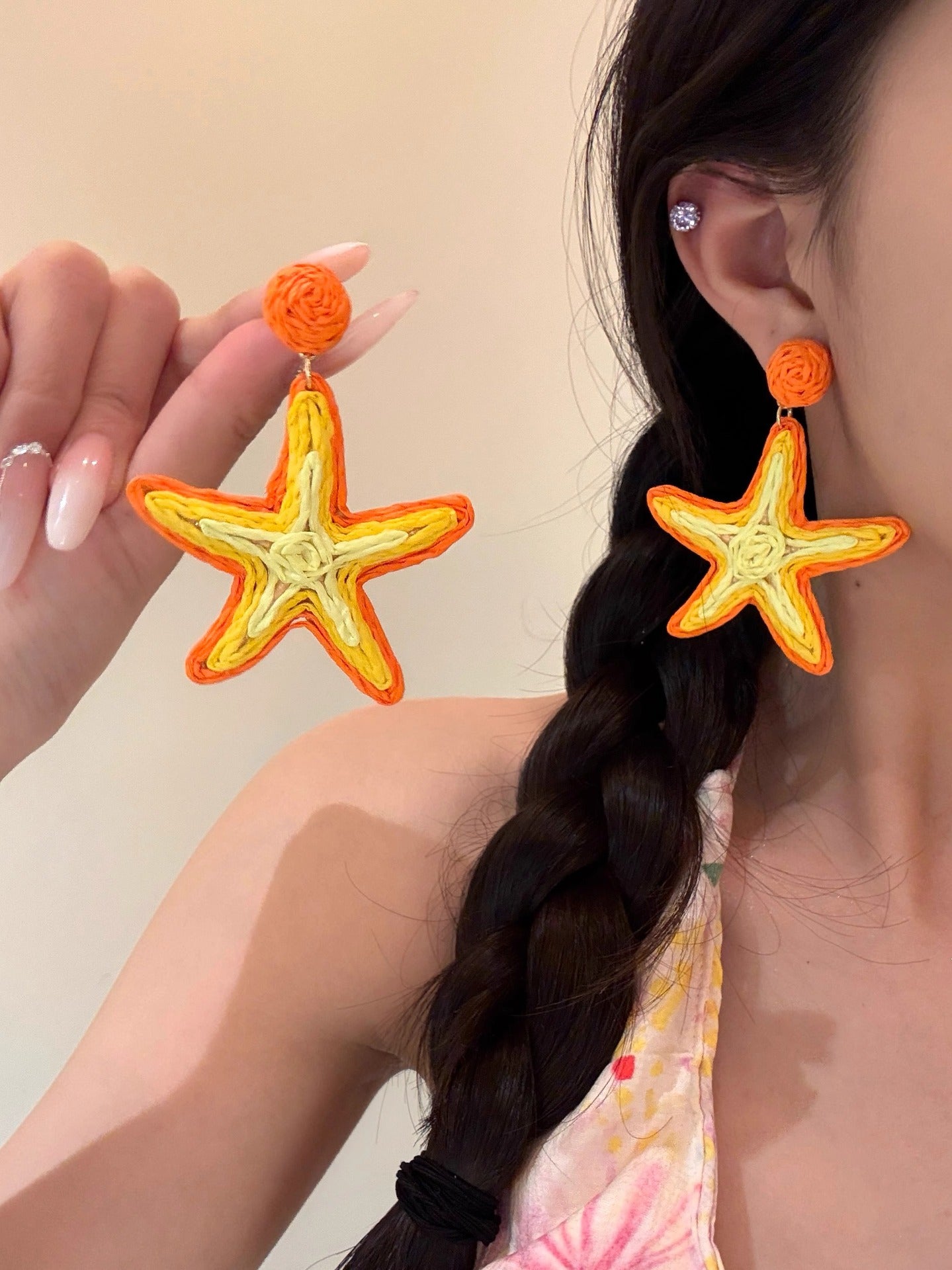 Wholesale Exaggerated personality starfish earrings
