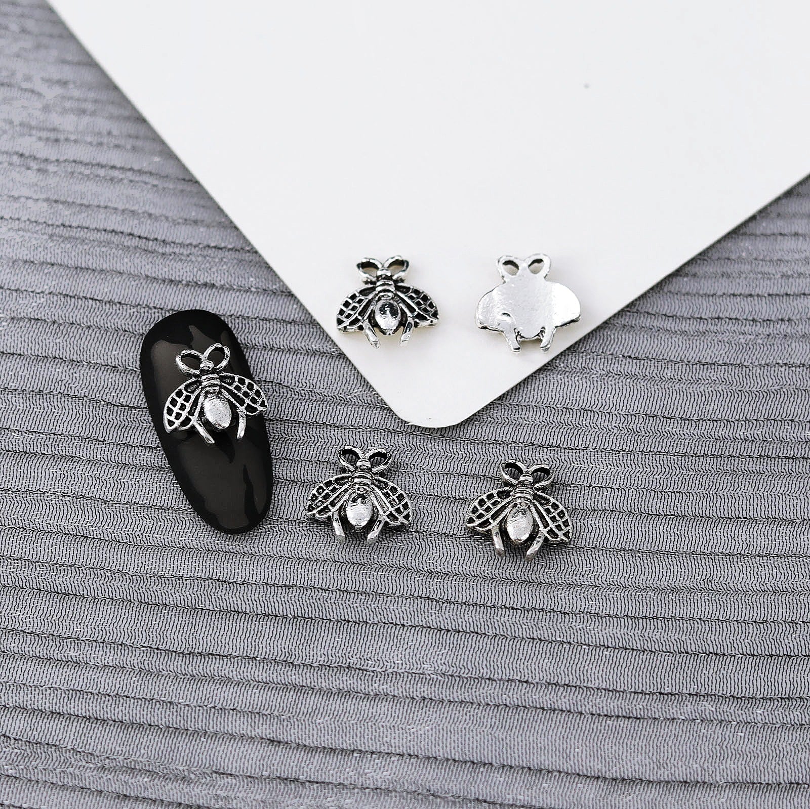 Wholesale 10pcs Retro nail accessories punk style cross dark silver metal nail accessories