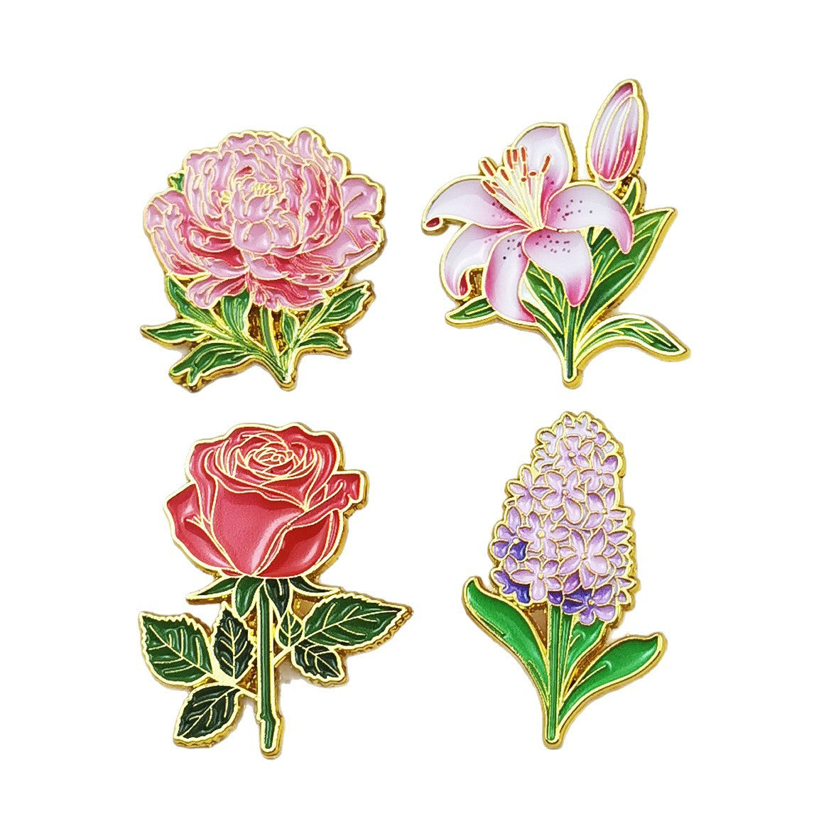 Wholesale Beautiful rose tulip flower metal brooch
