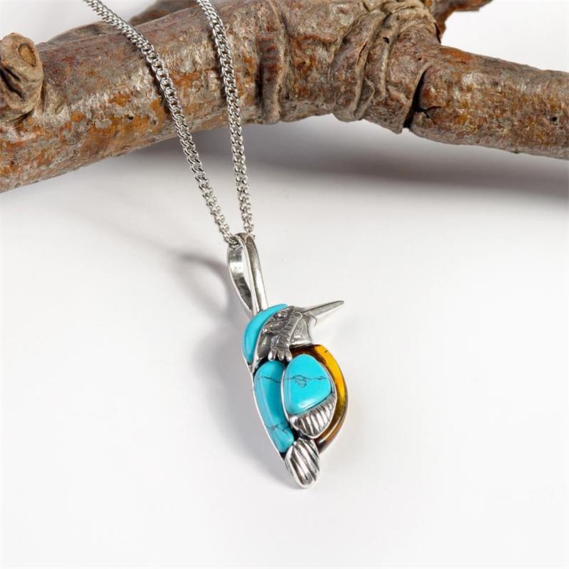 Wholesale Vintage Bird Turquoise Alloy Necklaces
