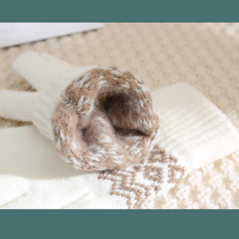 Wholesale Winter Imitation Cashmere Wave Touch Screen Gloves