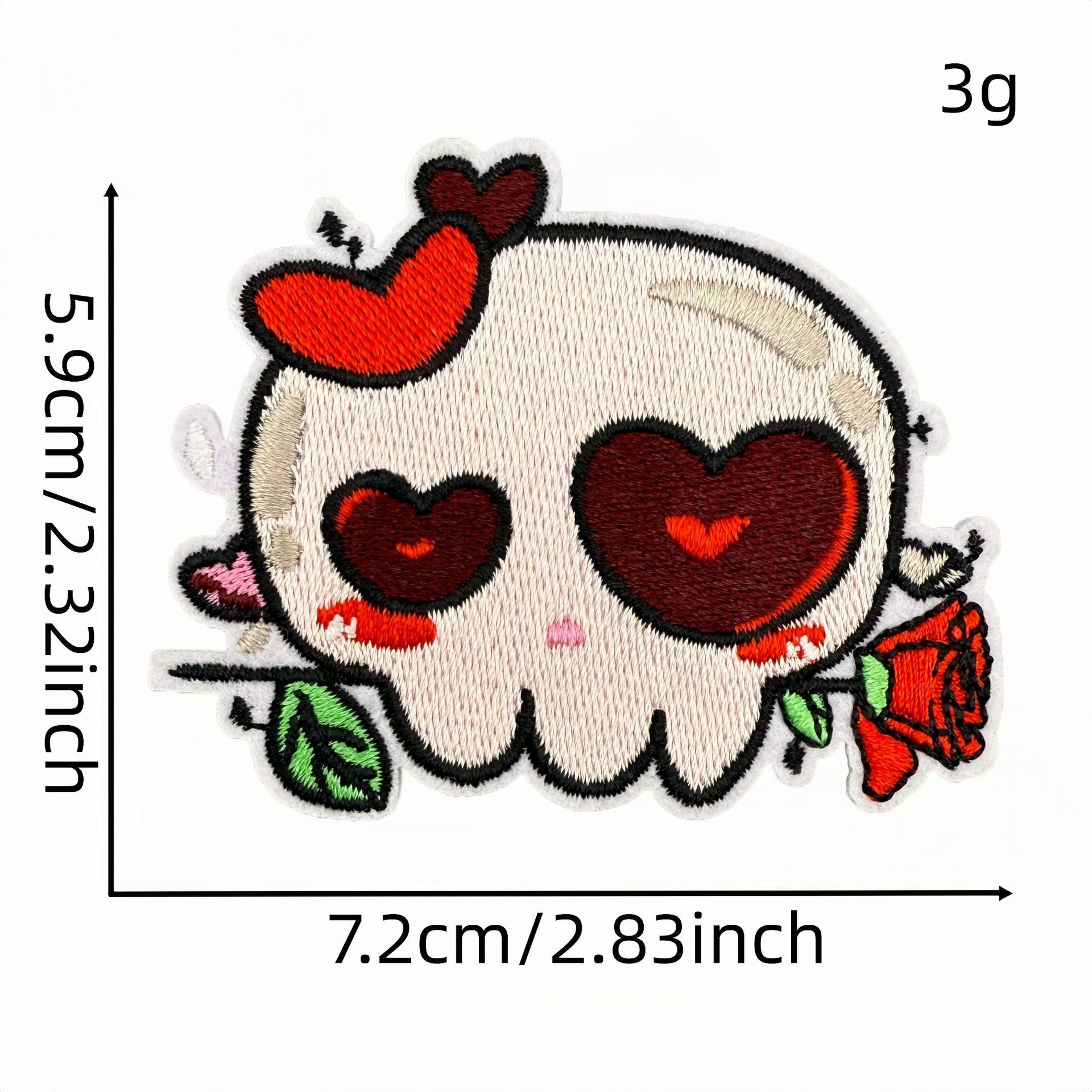 Wholesale Polyester Cartoon Skull Embroidered Patch Hot Melt Adhesive Backing DIY Clothing Bag Decorative Accessory Craft Supply