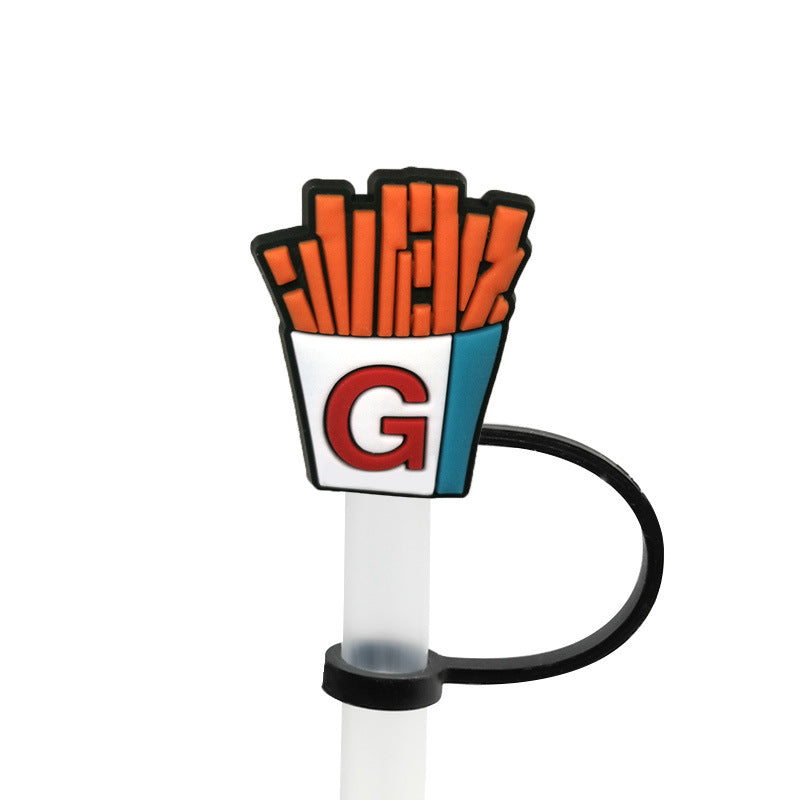 Wholesale 20PCS Cartoon Food and Beverage Silicone Straw Tube Cap Straw Decoration