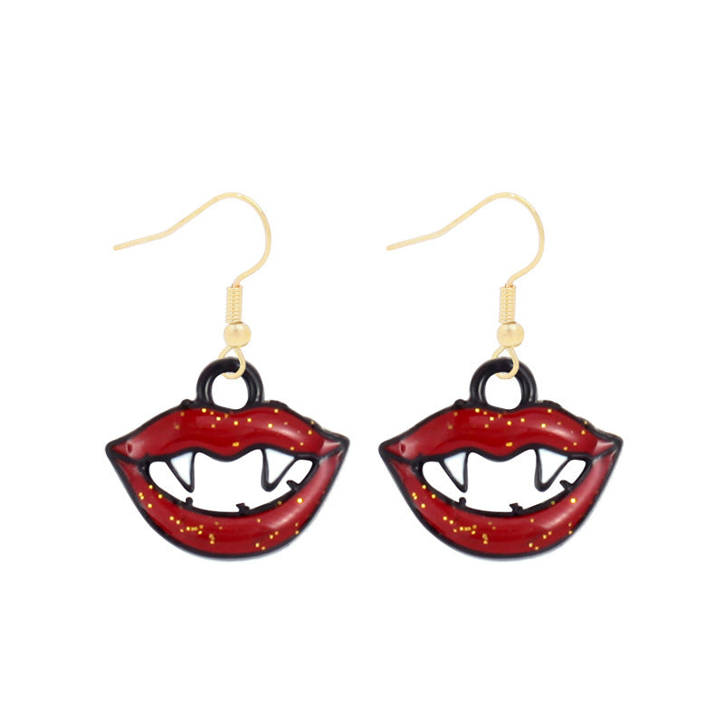 Wholesale Handmade Acrylic  Earrings Skull  Web Bat Design Trendy Jewelry Accessory For Party