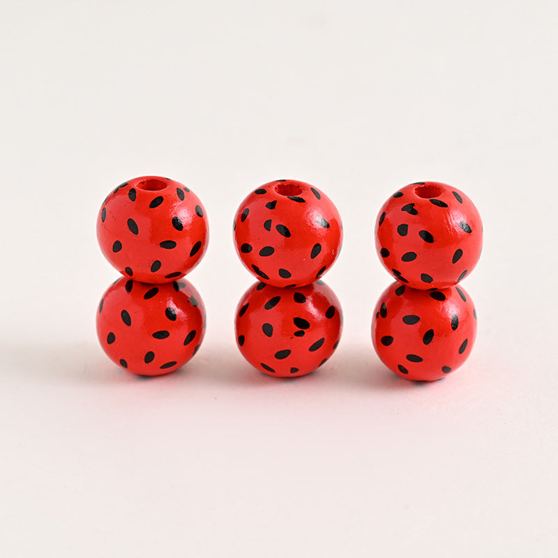 Wholesale 500PCS Watermelon Flamingo Printed Round Wooden Beads