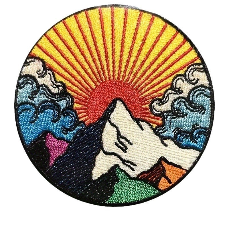 Wholesale Starry Sky Mountains Sunrise Embroidery DIY Patches