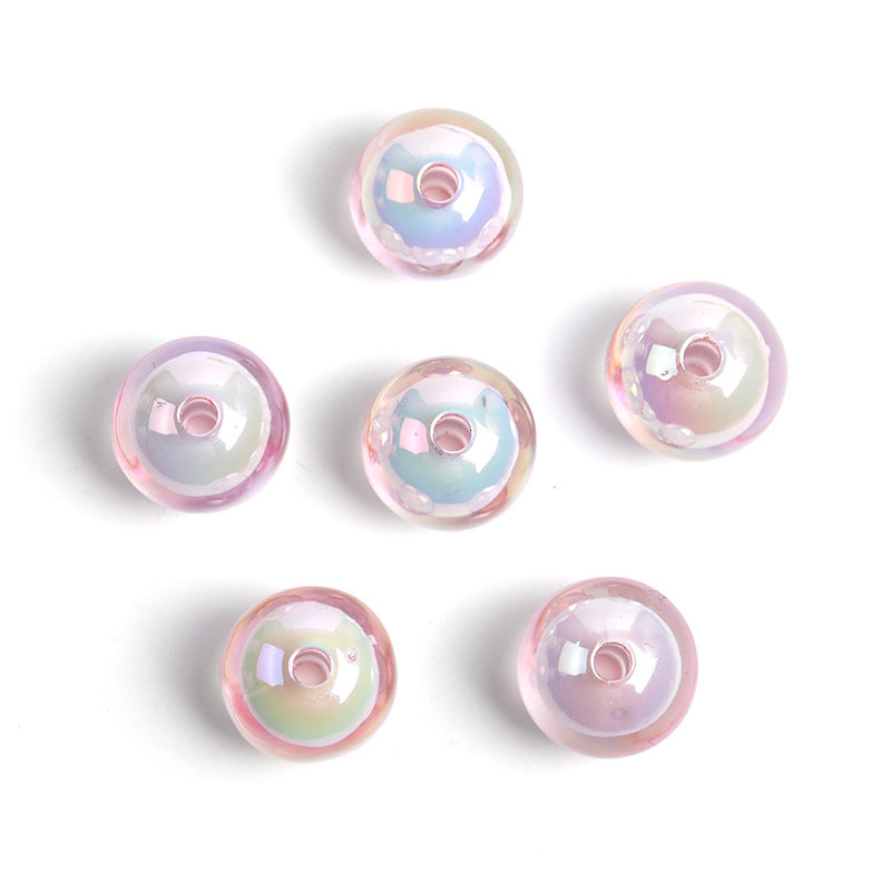 Wholesale 100pcs16mm Transparent Beads Medium Beads UV Electroplated Acrylic Round Beads