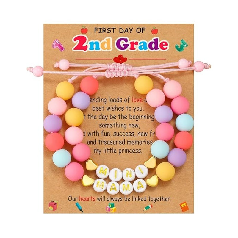 Wholesale Rainbow letter colored sliced soft ceramic bracelet