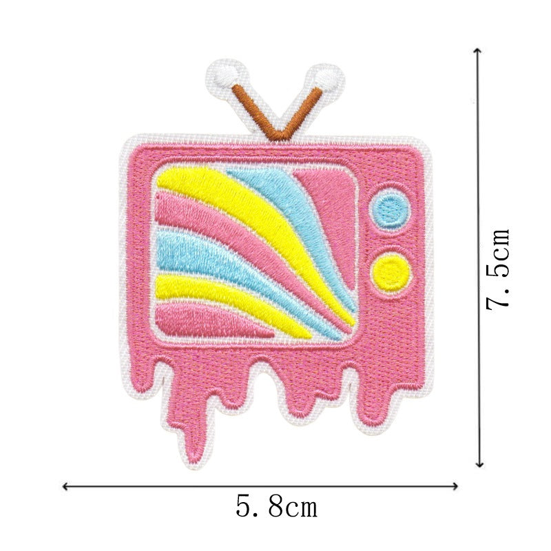 Wholesale Cartoon Pink Embroidered Patch With Heating Glue Backing DIY Fashion Accessory For Bags Clothes Shoes Towels