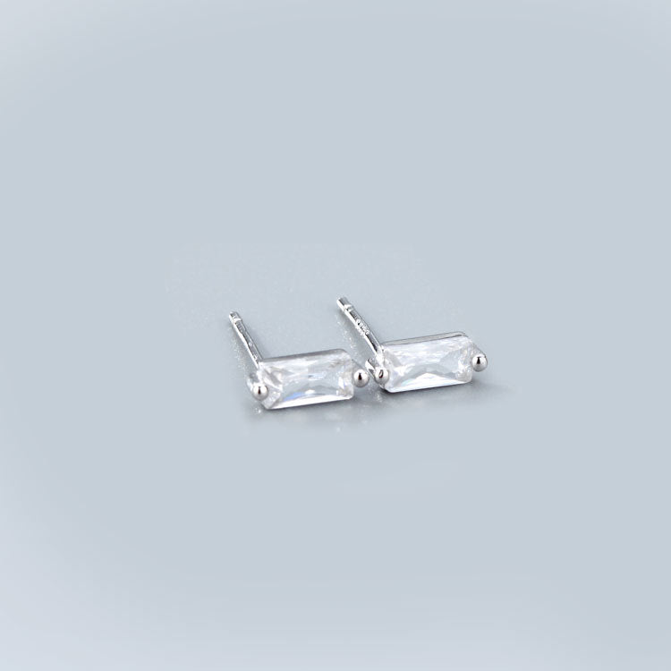 Wholesale 925 Sterling Silver Square Multicolored Zircon Earrings