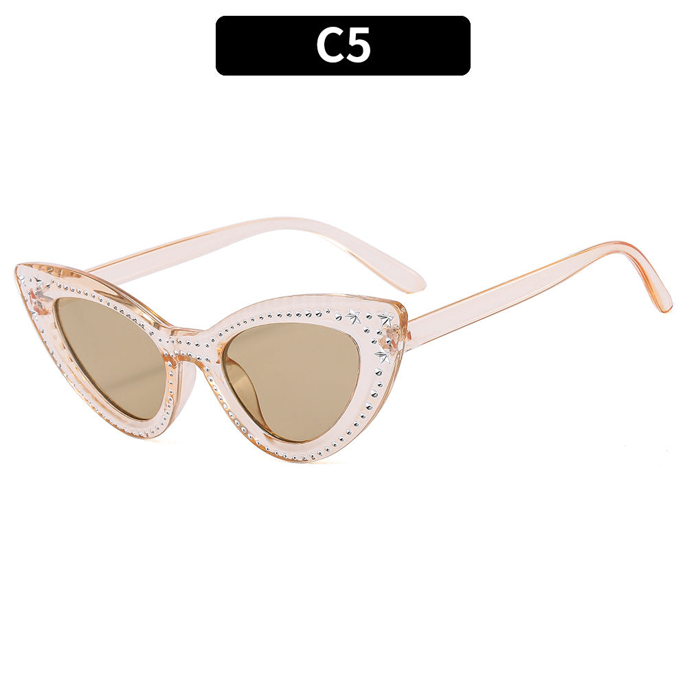 Wholesale Cat Eye Diamond PC Sunglasses