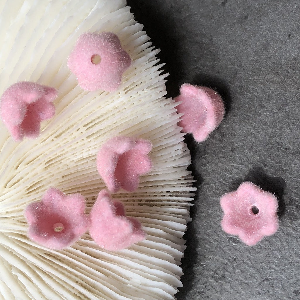 Wholesale 10PCS Flocked Colorful Lily of The Valley Beads