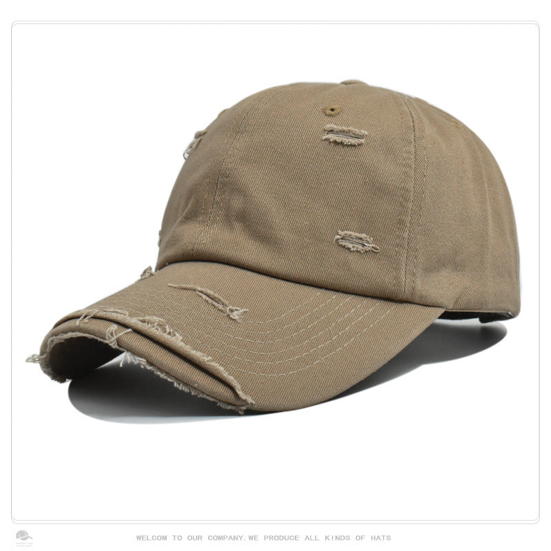 Wholesale Fashion Personality Outdoor Shade Hat Men's European and American Retro Old Brim Broken Edge Baseball Cap Women
