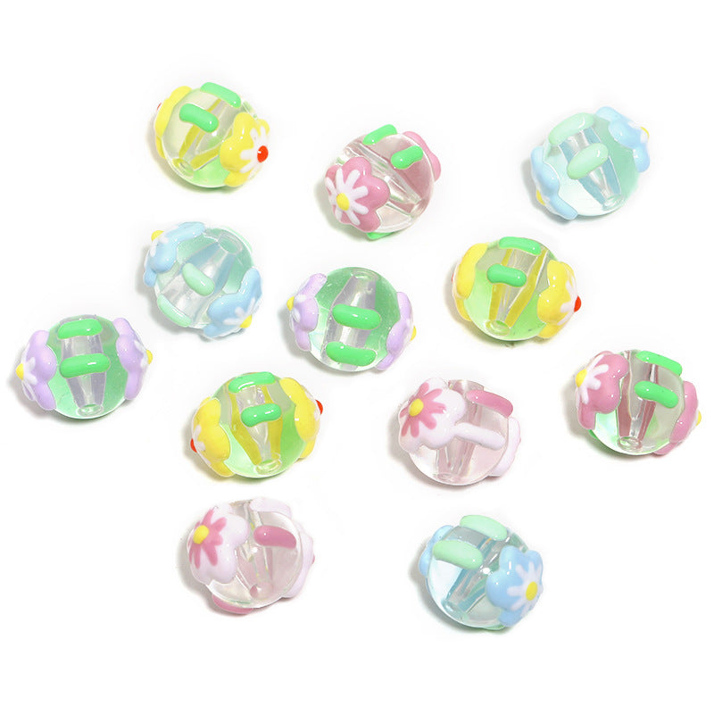 Wholesale Personalized hand-painted flower beads