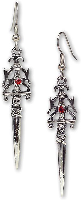 Wholesale Halloween Fashion Gothic Silver Vintage Skull Butterfly Earrings