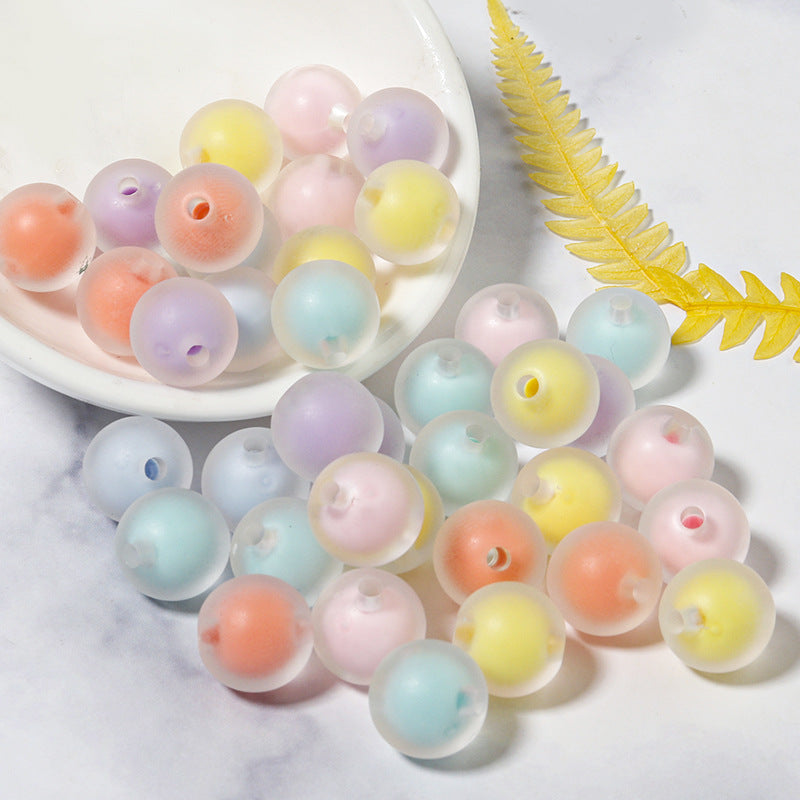 Wholesale 20pcs/pack Acrylic Transparent Frosted Various Candy Color Beads
