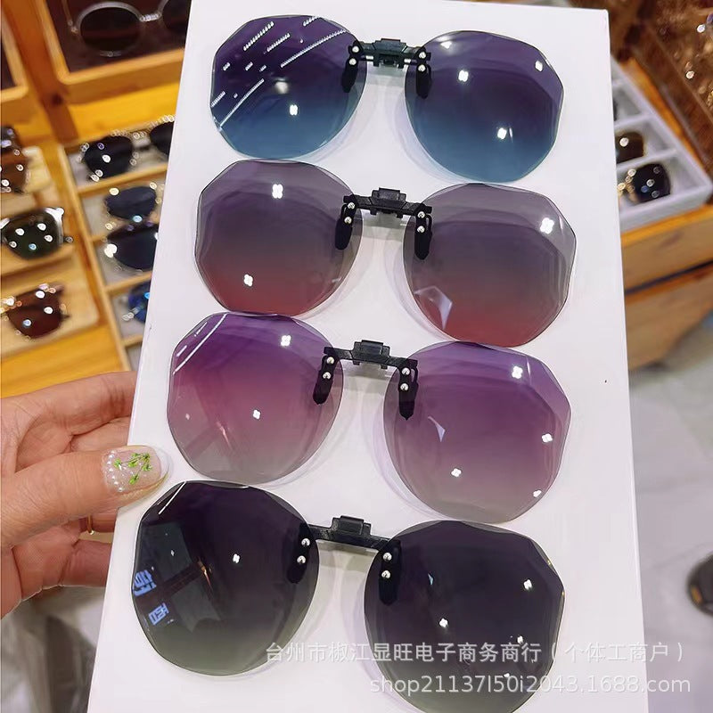 Wholesale Flip-up frameless round UV-proof sunglasses