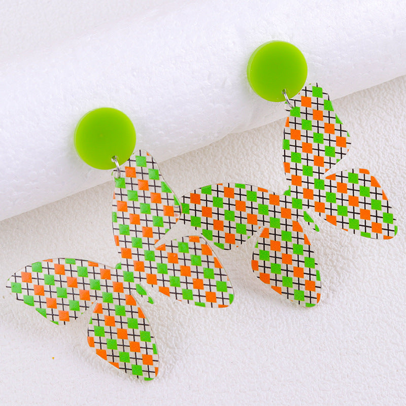 Wholesale St.  Patrick' s Day Clover Hat Butterfly Acrylic Earrings