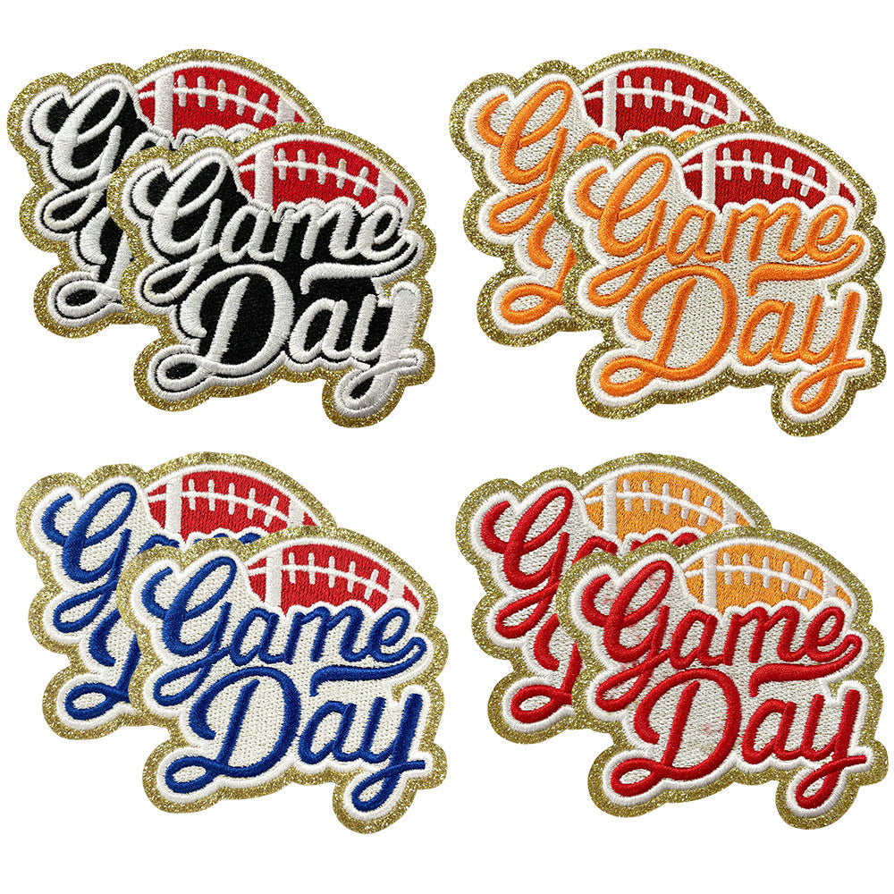 Wholesale Gameday Football Helmet Embroidered Patch Iron On Applique For ets And Clothing