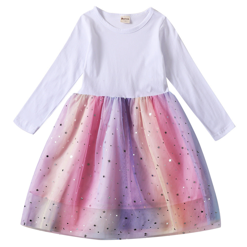 Wholesale Spring Autumn Toddler Girls Long Sleeve Cotton Tulle Princess Dress Chic Party Wear Resale Gift Choice