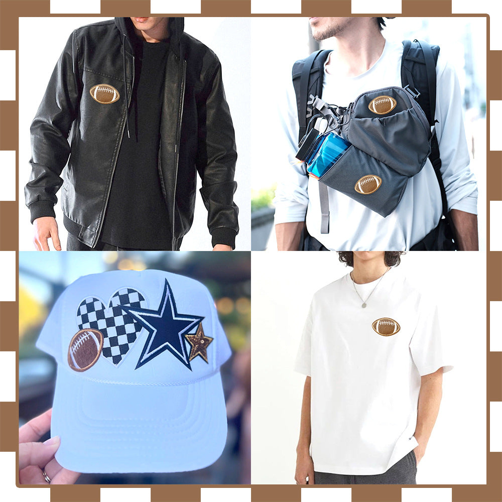 Wholesale Rugby Game Day Embroidered Iron On Patch Fashion Accessory DIY Gift
