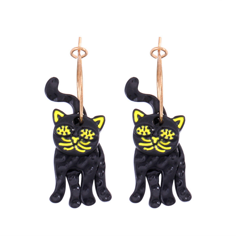 Wholesale Trendy  Earrings Exaggerated Resin Skull Pumpkin  Web Dangle Earrings Party Jewelry Accessory