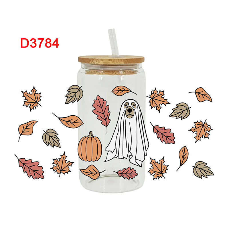 Wholesale Ghost Pumpkin Halloween 16oz Cup UV DTF Wraps