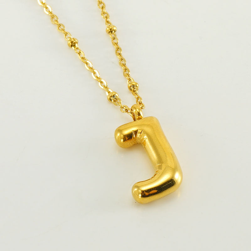 Wholesale Bubble Letter 18K Stainless Steel Necklace