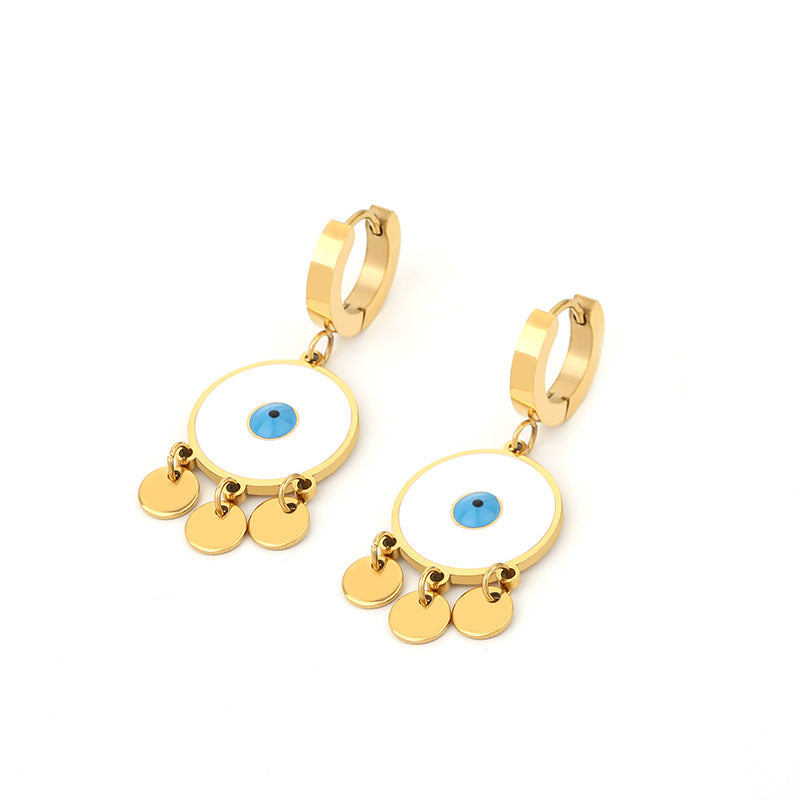 Wholesale ancient special titanium steel real gold tassels do not fade jewelry set earrings