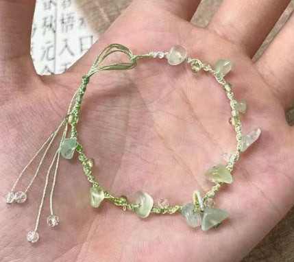 Wholesale New Chinese forest style hand-woven colorful flower bracelet irregular natural stone bracelet