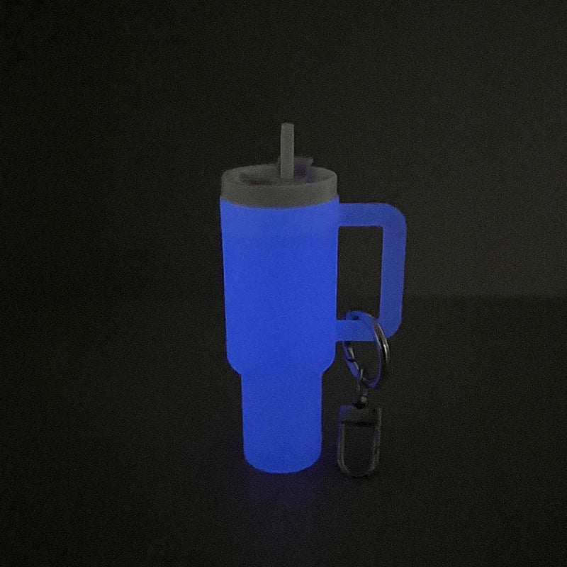 Wholesale Luminous Glow in The Dark Mini Cup Keychain Pendant Can Hold Lipstick Backpack Hanging Can Put Mini Wraps On