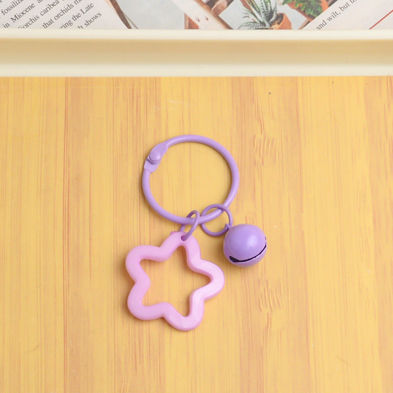 Wholesale Small fresh colorful flower bell keychain