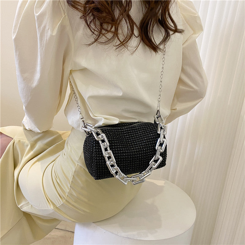 Wholesale Rhinestone Chain Fashion Personality Crossbody Underarm Bag