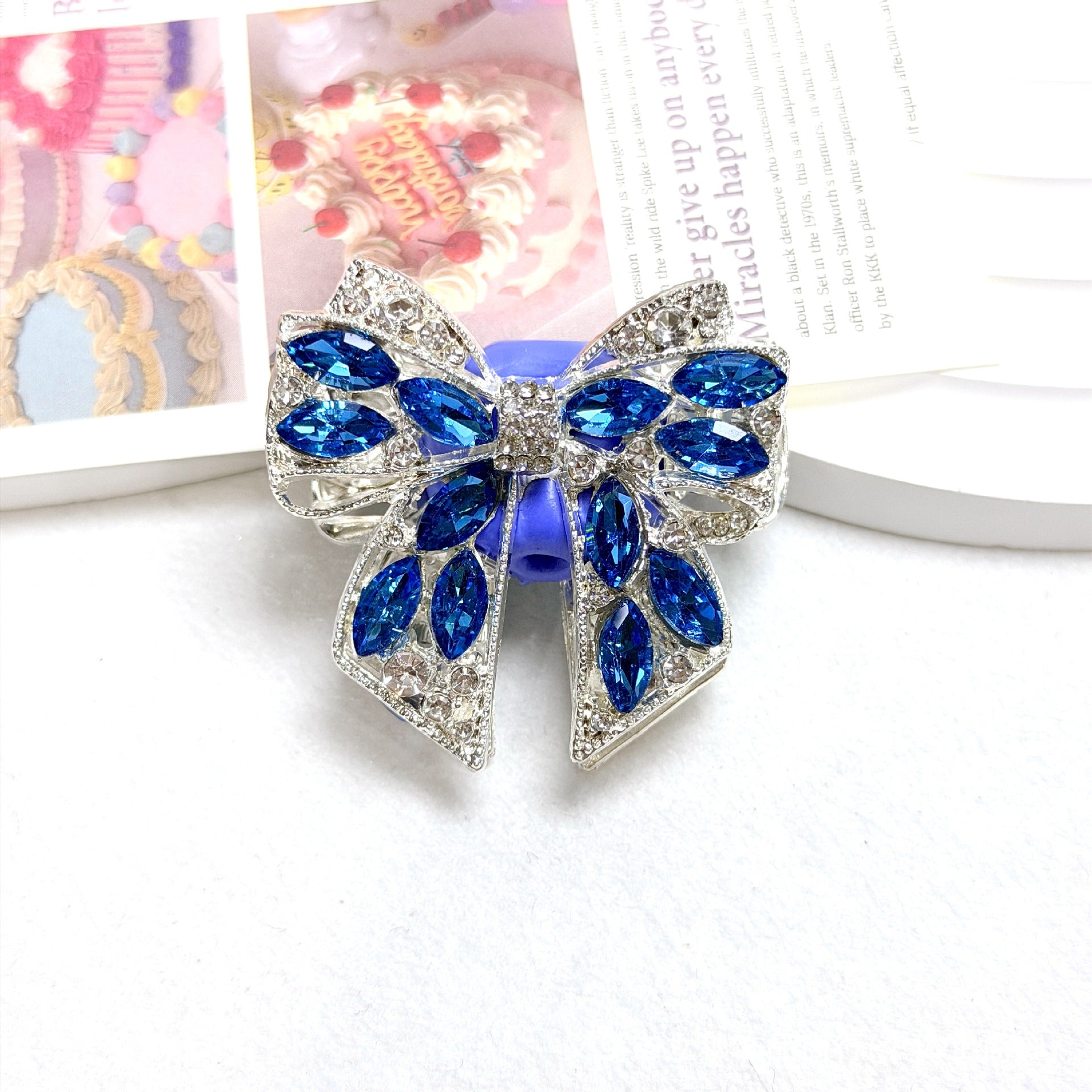 Wholesale  5pcs Colored Crystal Bow Water Diamond Beads