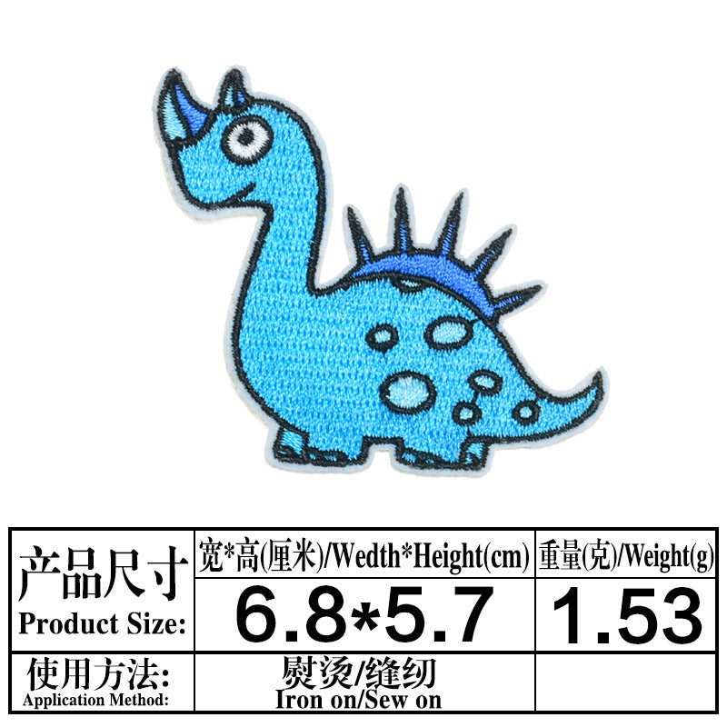 Wholesale Stylish Dinosaur Twill Embroidered Patch Iron On Applique For DIY Clothing And Bag Decoration