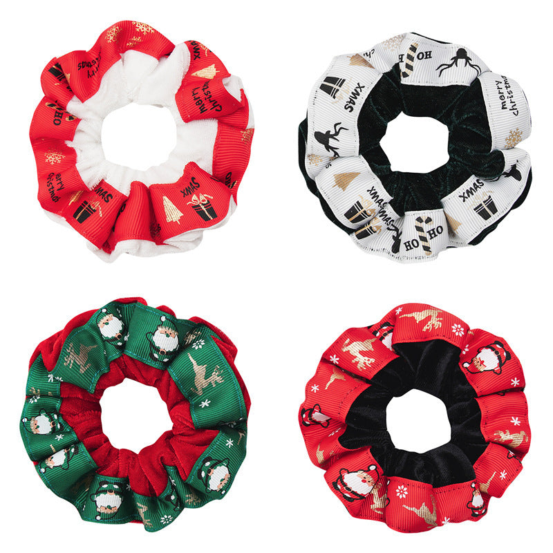 Wholesale Autumn and Winter Christmas Ribbon Fleece Colon All-match Hair Rope